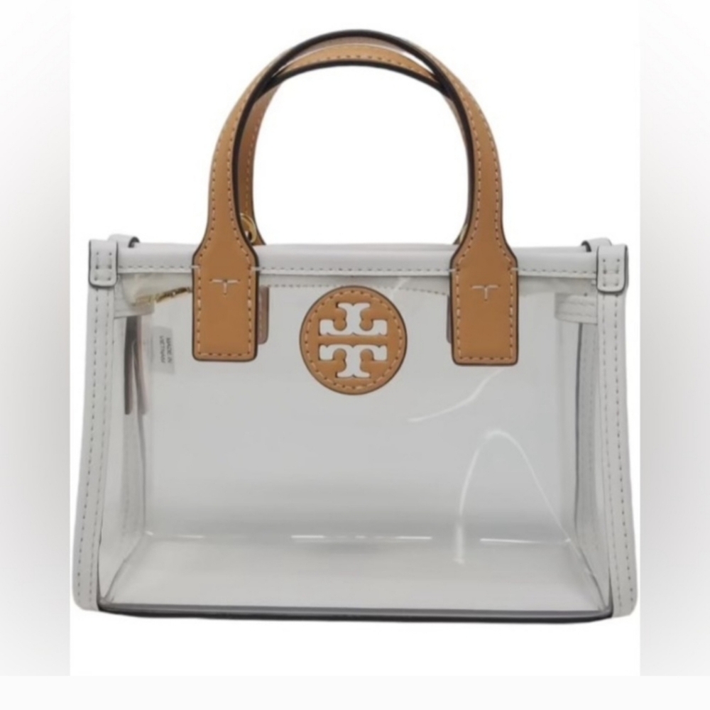 Tory Burch Ella Nylon Mini Tote White and Tan Women's Bag